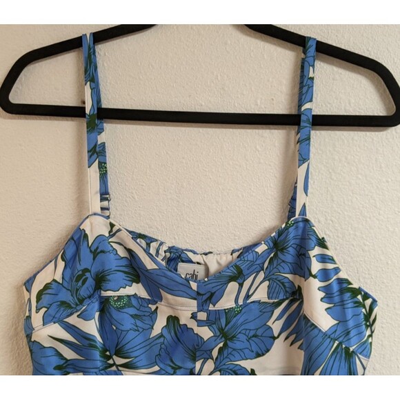 Cabi # 6761 Botanical Dress Floral Print Spaghetti Strap Ruffle Hem Dress Small - Picture 6 of 14